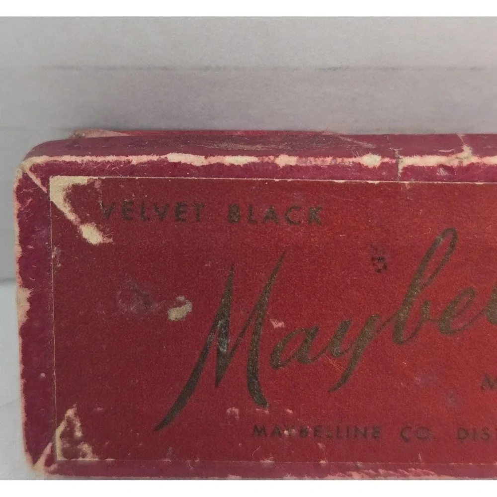 Vintage 1930s Maybelline Velvet Black Mascara Original Brush Original Red Box